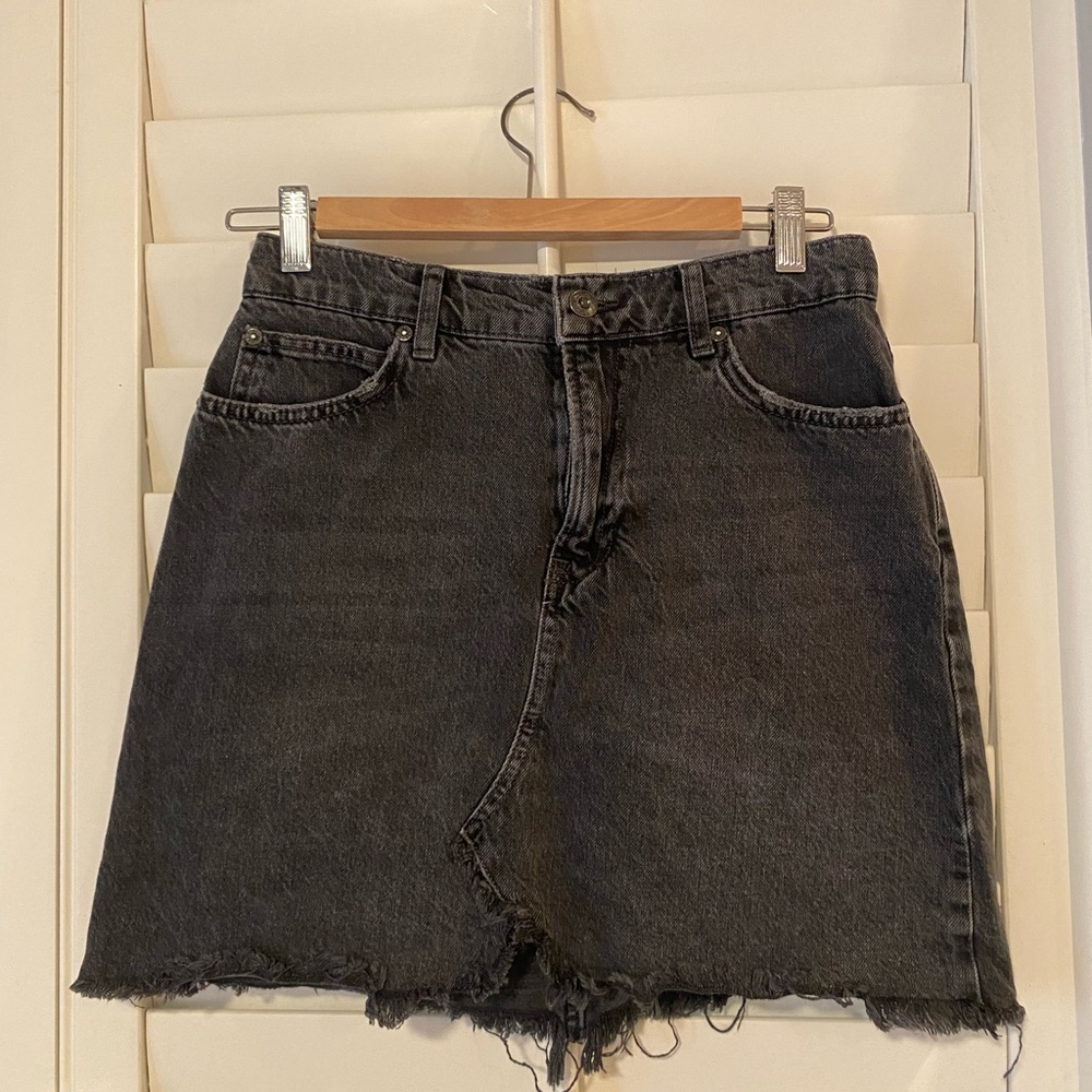Free people black washed denim skirt
